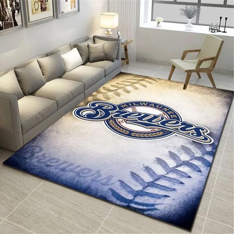 Milwaukee brewers area rug mlb team logo carpet living room rugs decor 10 Rectangle Rug