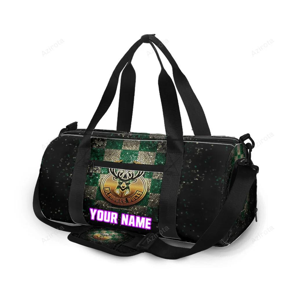 Milwaukee bucks emblem v16 personalized name travel bag gym bag 2054 Travel Bag