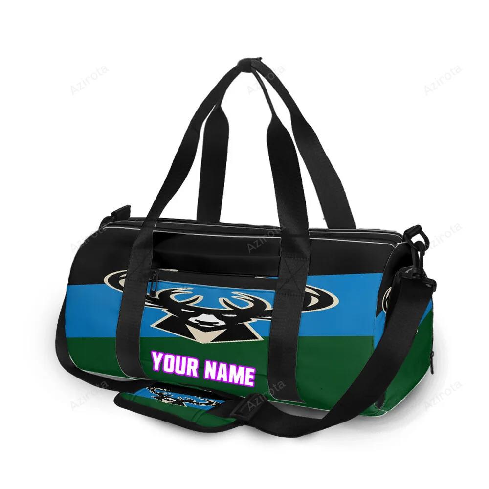 Milwaukee bucks emblem v3 personalized name travel bag gym bag 380 Travel Bag