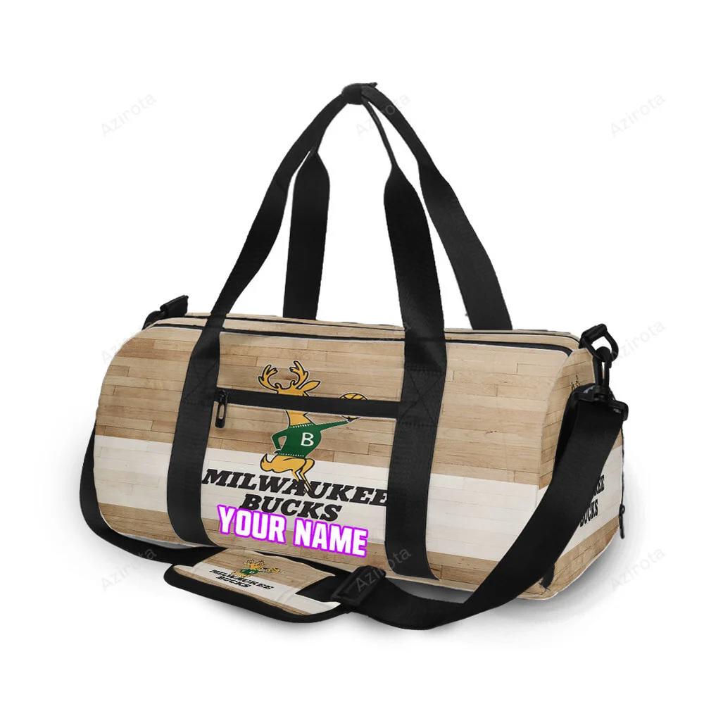 Milwaukee bucks mascot v23 personalized name travel bag gym bag 972 Travel Bag