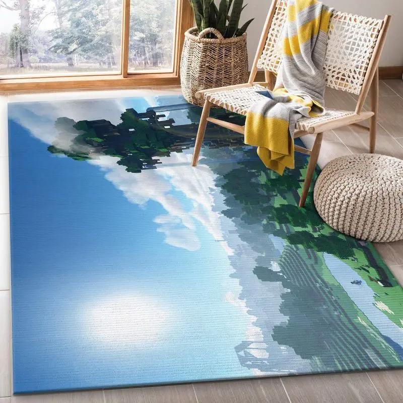 Minecraft 16 area rug living room and bed room rug rug regtangle carpet floor decor home decor Rectangle Rug