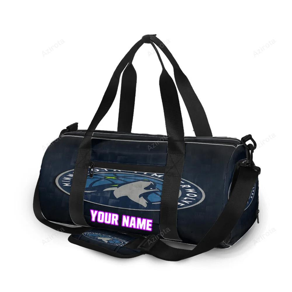 Minnesota timberwolves emblem v1 personalized name travel bag gym bag 2046 Travel Bag