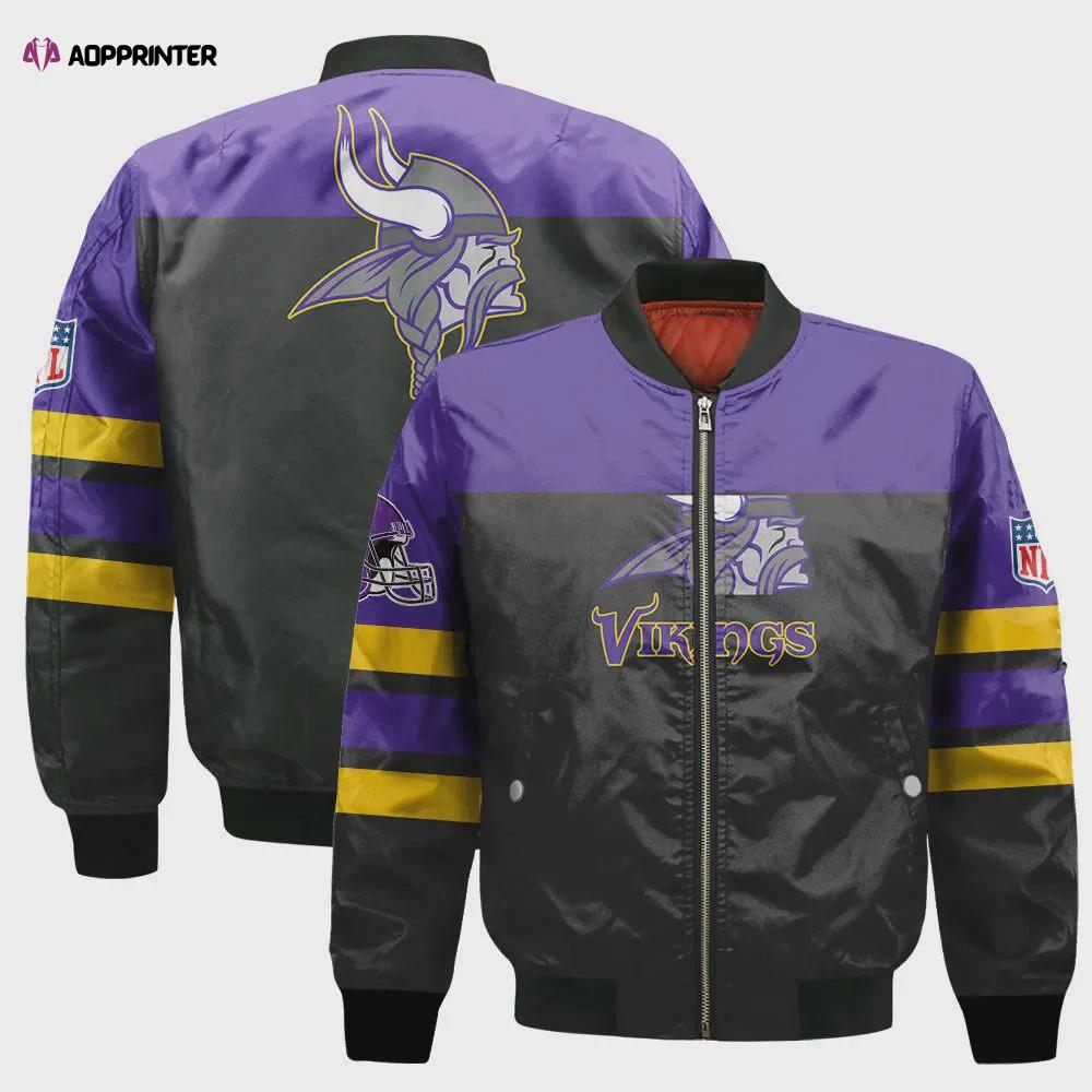 Minnesota vikings logo nfl 2024 unisex bomber jacket v8 Bomber Jacket