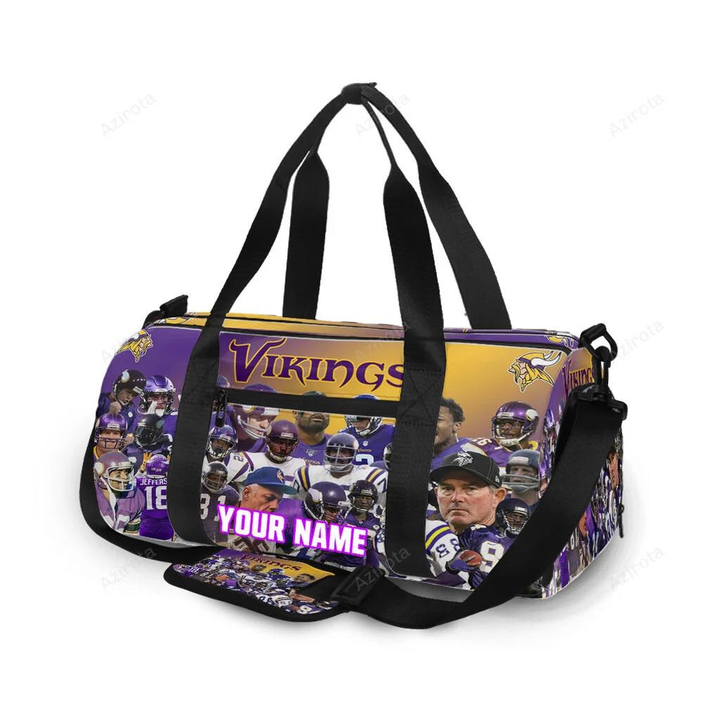 Minnesota vikings team v5 personalized name travel bag gym bag 1712 Travel Bag