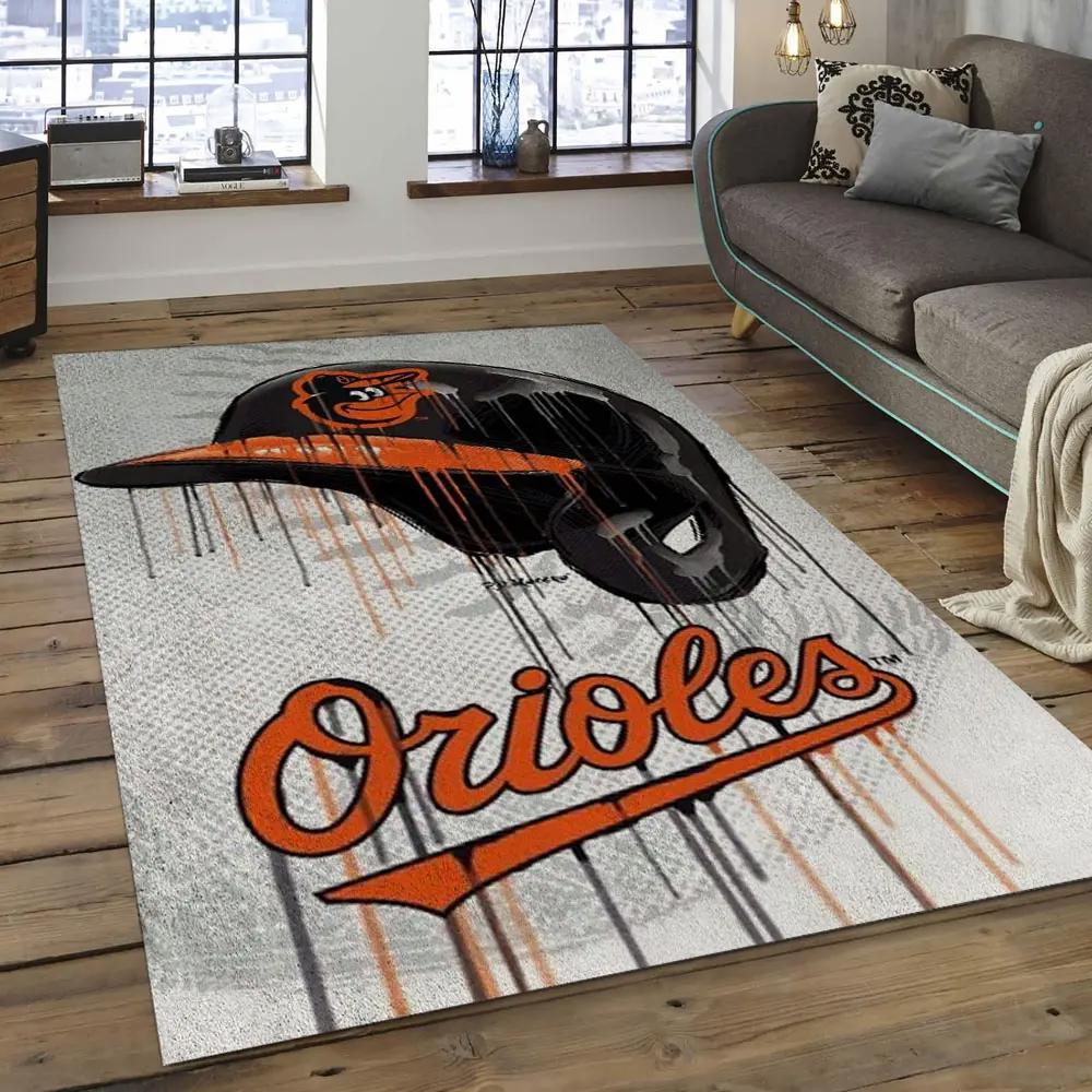 Mlb baltimore orioles baseball team logo rectangle area bo25 Rectangle Rug