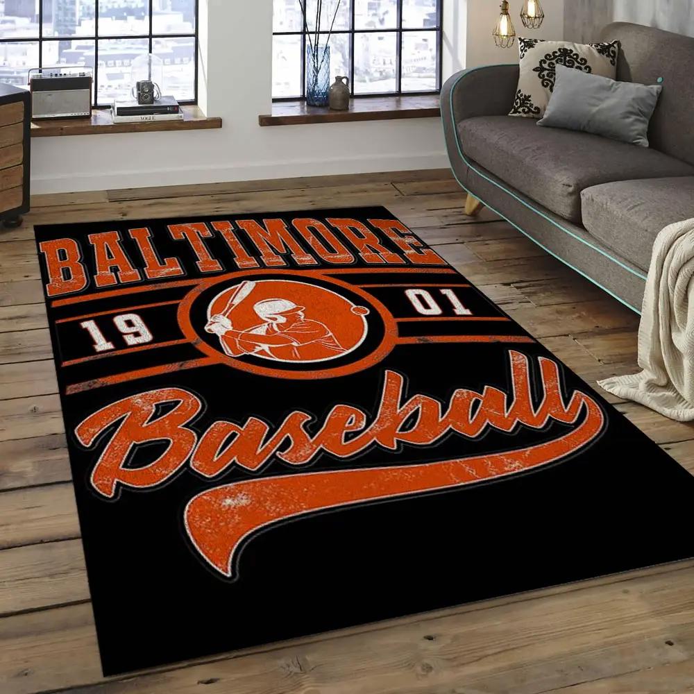 Mlb baltimore orioles baseball team logo rectangle area bo47 Rectangle Rug