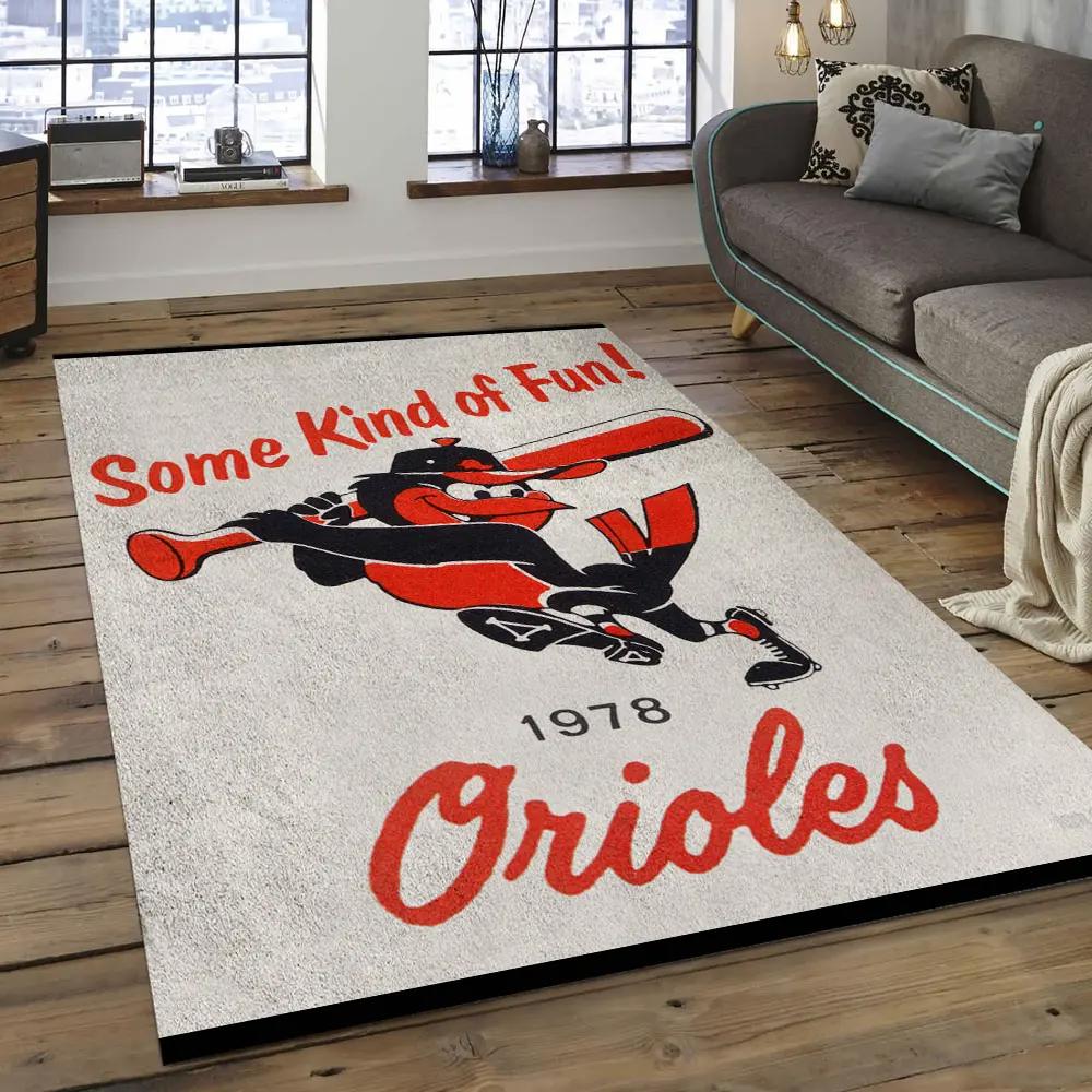 Mlb baltimore orioles baseball team logo rectangle area bo48 Rectangle Rug