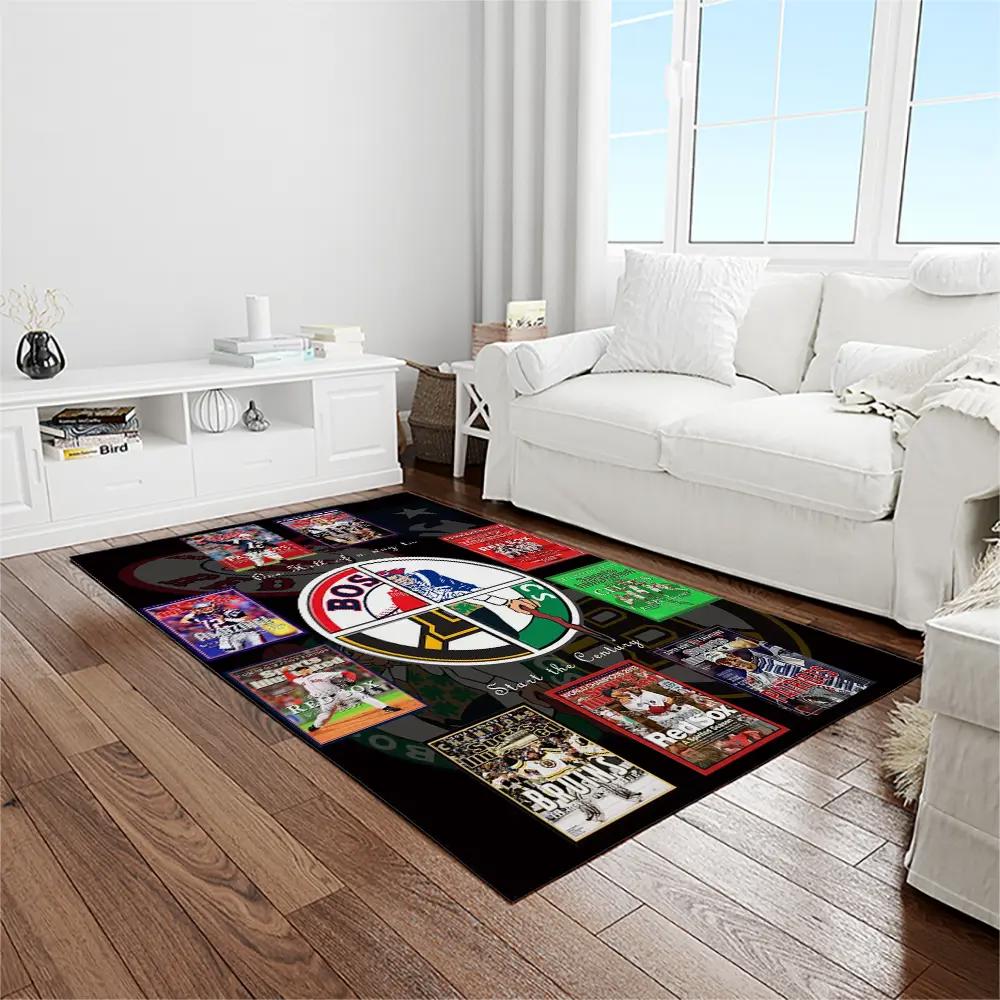 Mlb boston red sox baseball team logo rectangle area rug brs78 Rectangle Rug