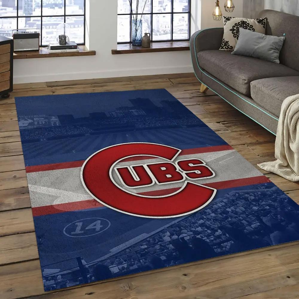 Mlb chicago cubs baseball team logo rectangle area cc28 Rectangle Rug