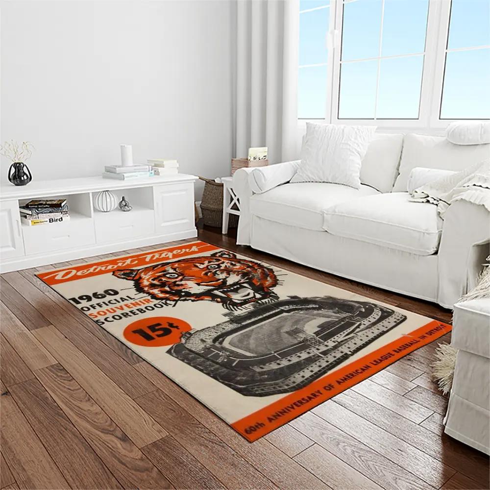 Mlb detroit tigers baseball team logo rectangle area rug dt42 Rectangle Rug