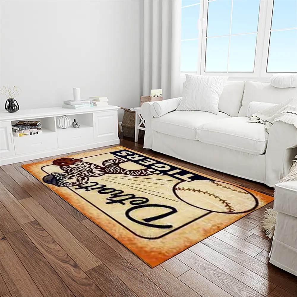 Mlb detroit tigers baseball team logo rectangle area rug dt58 Rectangle Rug