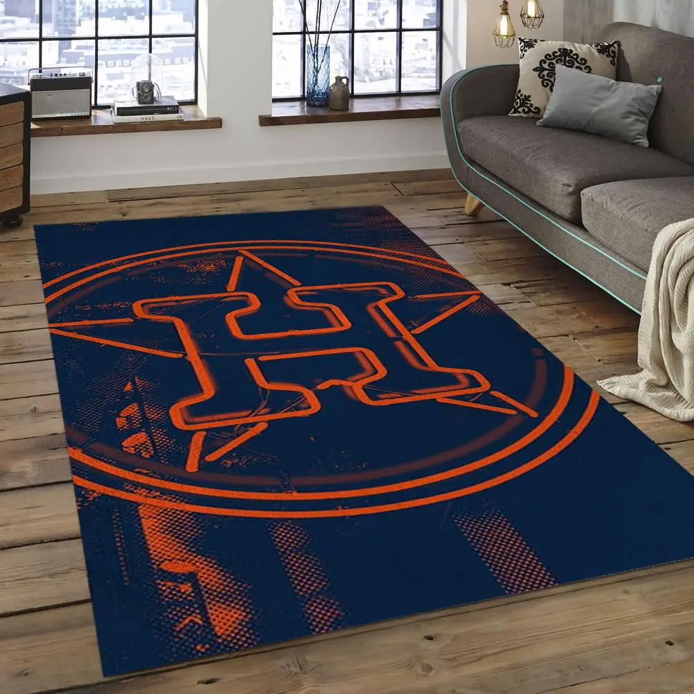 Mlb houston astros baseball team logo rectangle area ha11 Rectangle Rug