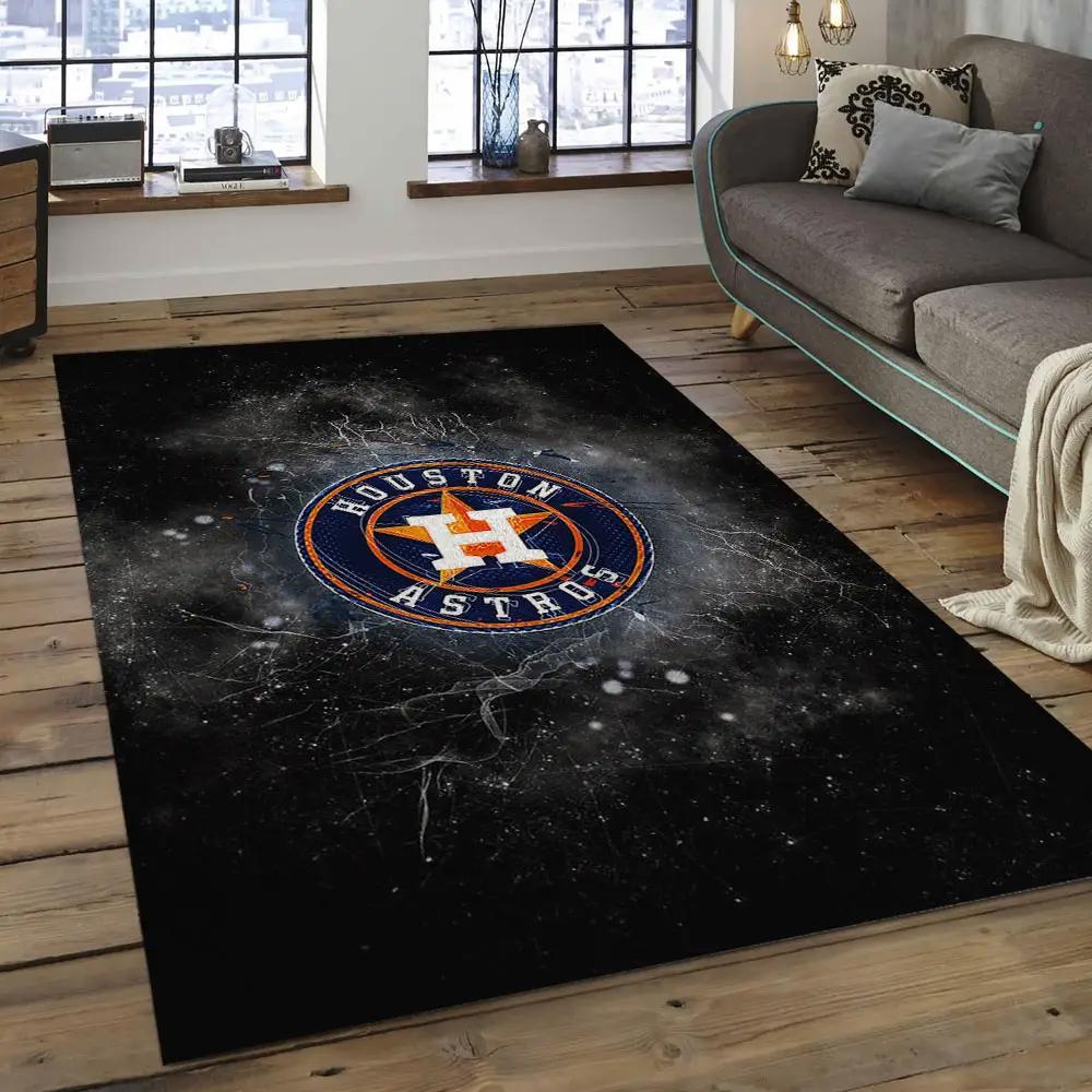 Mlb houston astros baseball team logo rectangle area ha40 Rectangle Rug