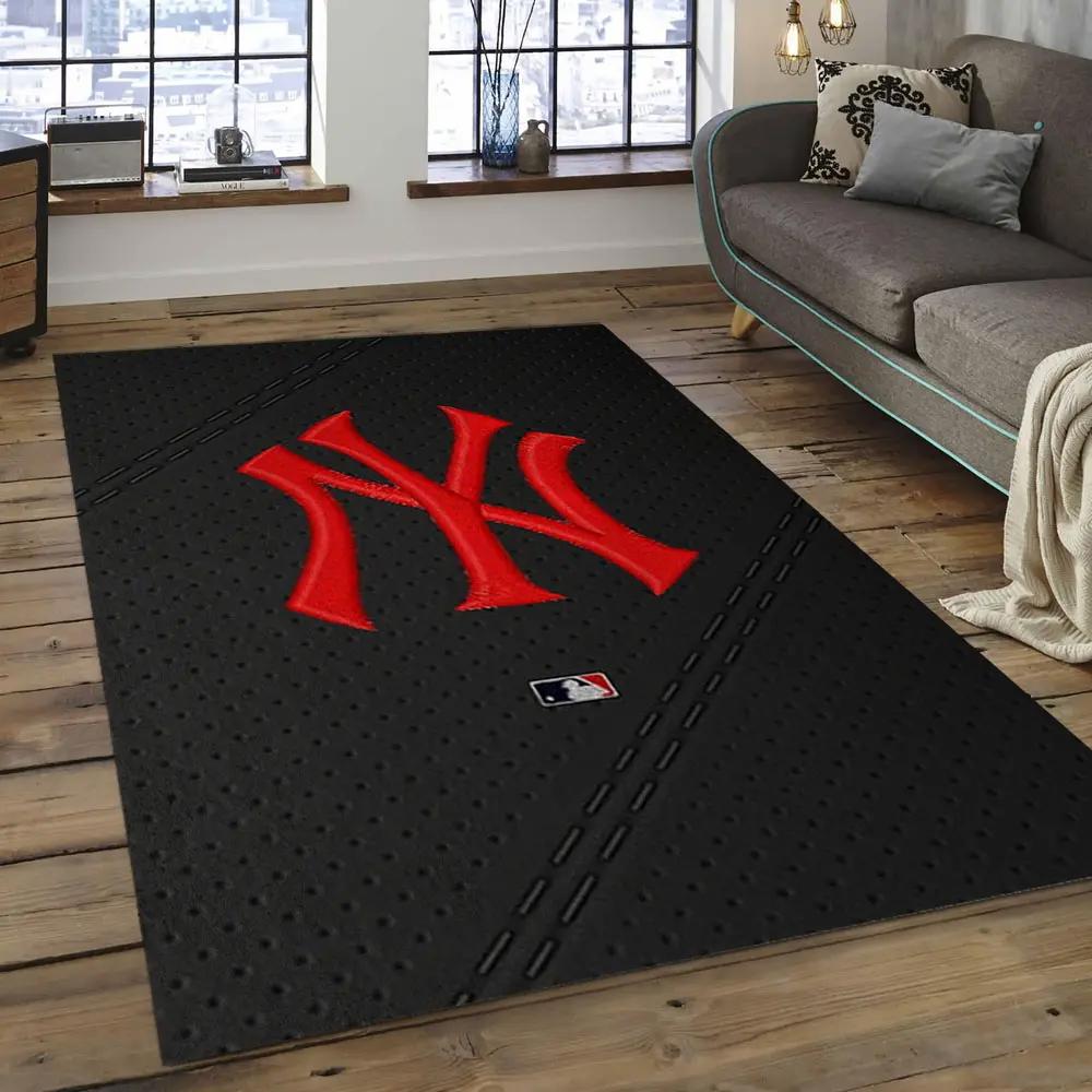 Mlb new york yankees baseball team logo rectangle area nyy12 Rectangle Rug