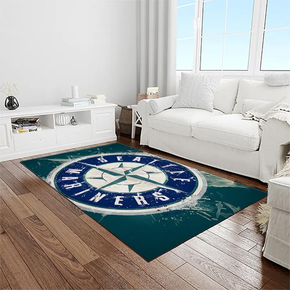 Mlb seattle mariners baseball team logo rectangle area rug sm17 Rectangle Rug