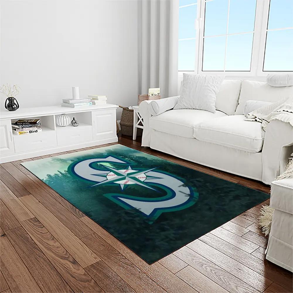 Mlb seattle mariners baseball team logo rectangle area rug sm70 Rectangle Rug