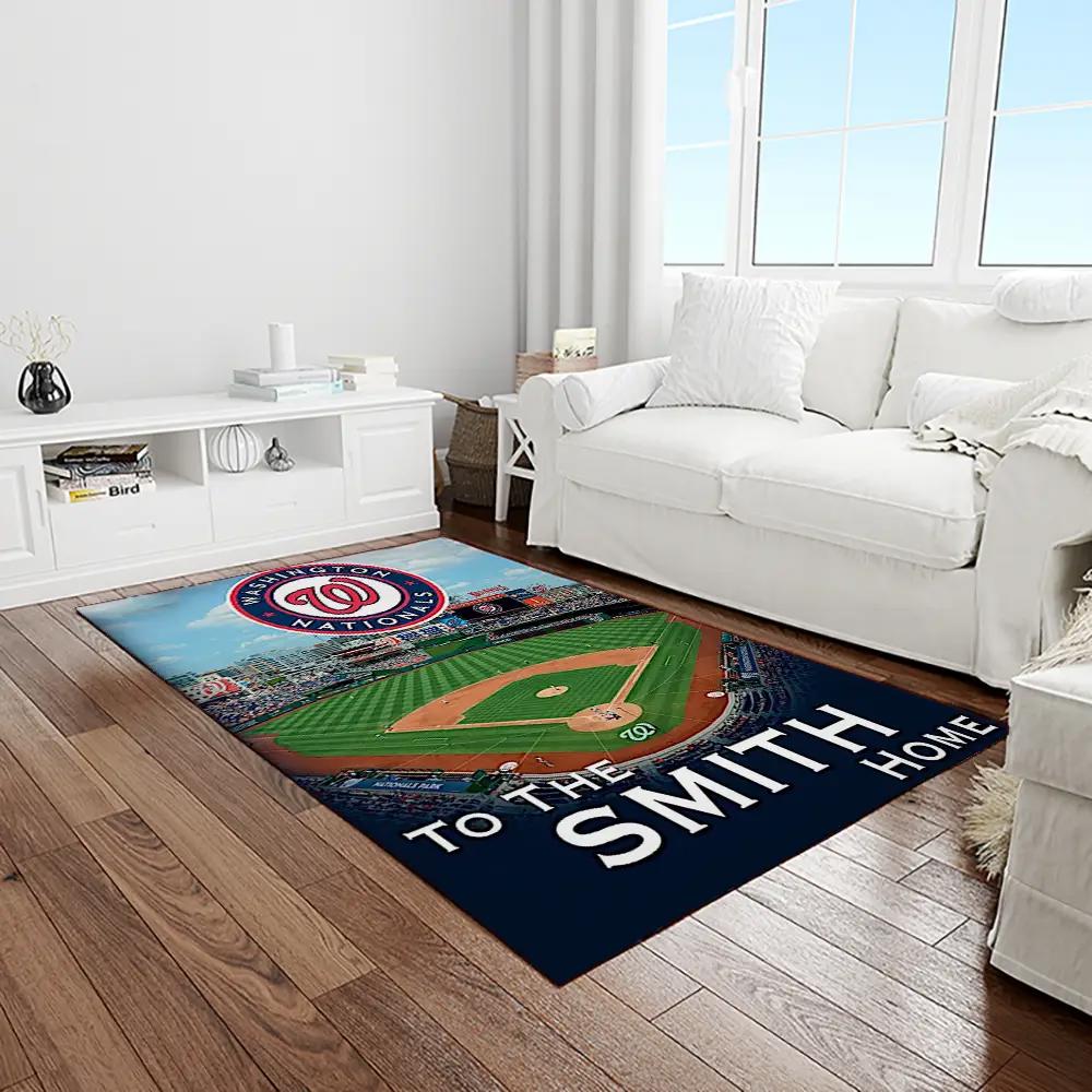 Mlb washington nationals baseball team logo rectangle area rug wn25 Rectangle Rug