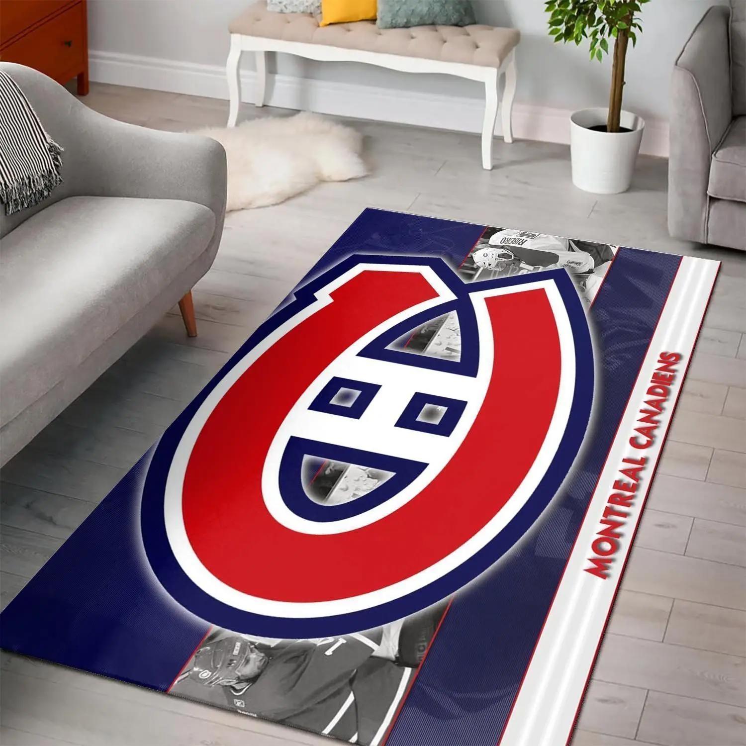 Montreal canadiens area rugs nhl hockey living room carpet team logo 5 Rectangle Rug