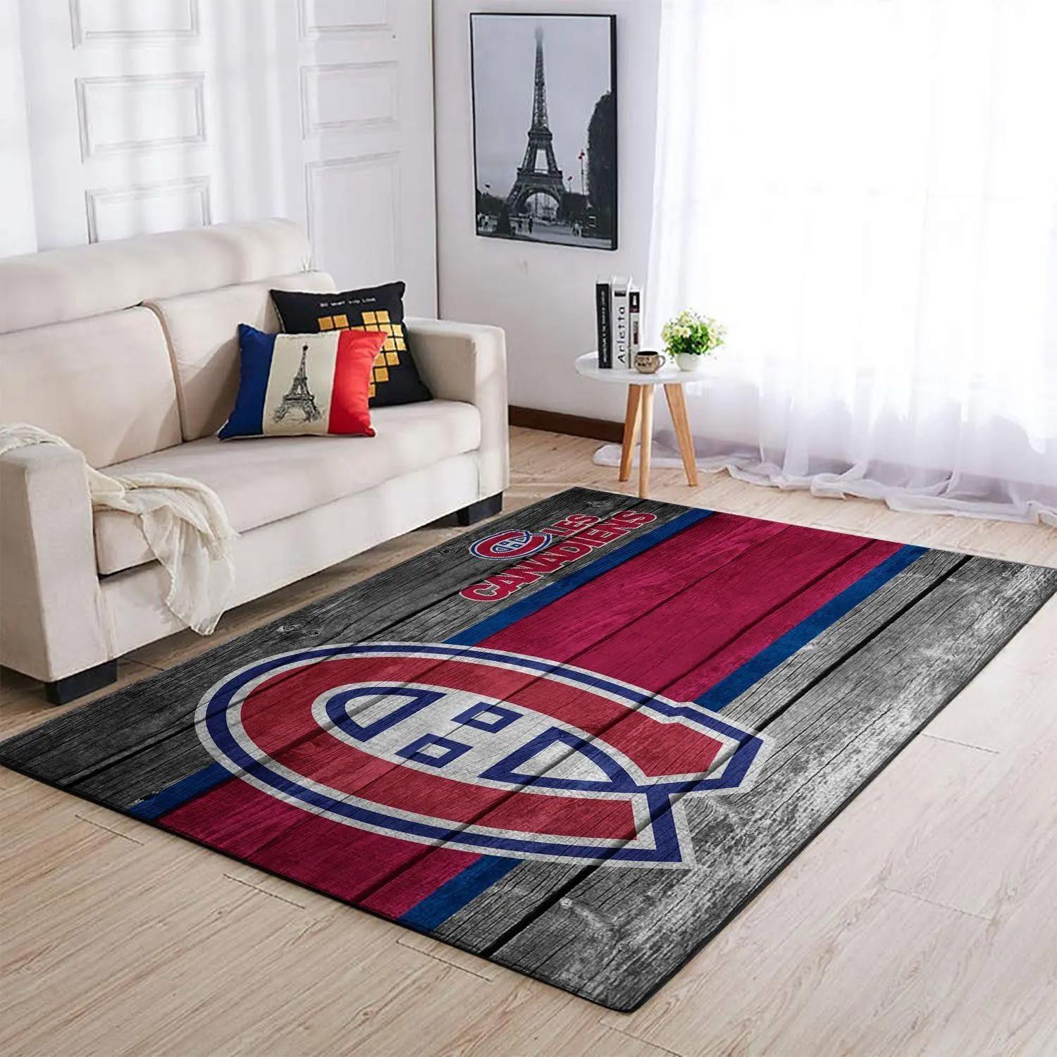 Montreal canadiens nhl rugs wooden style living room regtangle carpet Rectangle Rug