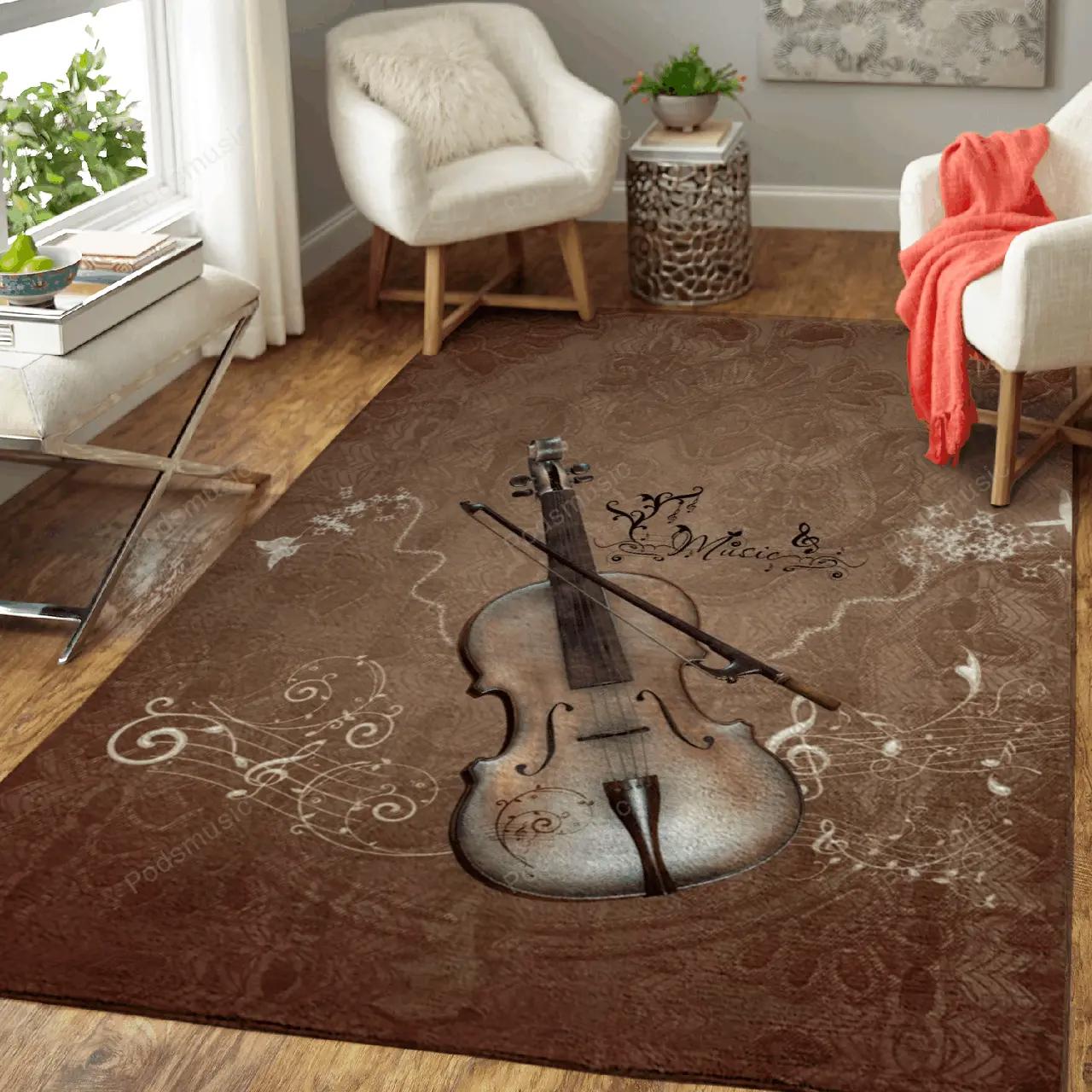 Music violin music art for fans area rug living room carpet rug regtangle carpet floor decor home decor Rectangle Rug