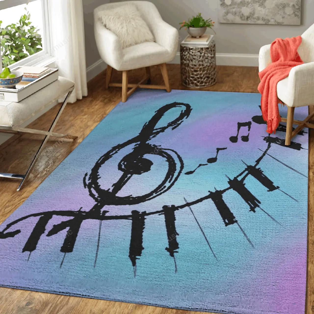 Music was my first love music art for fans area rug living room carpet rug regtangle carpet floor decor home decor Rectangle Rug