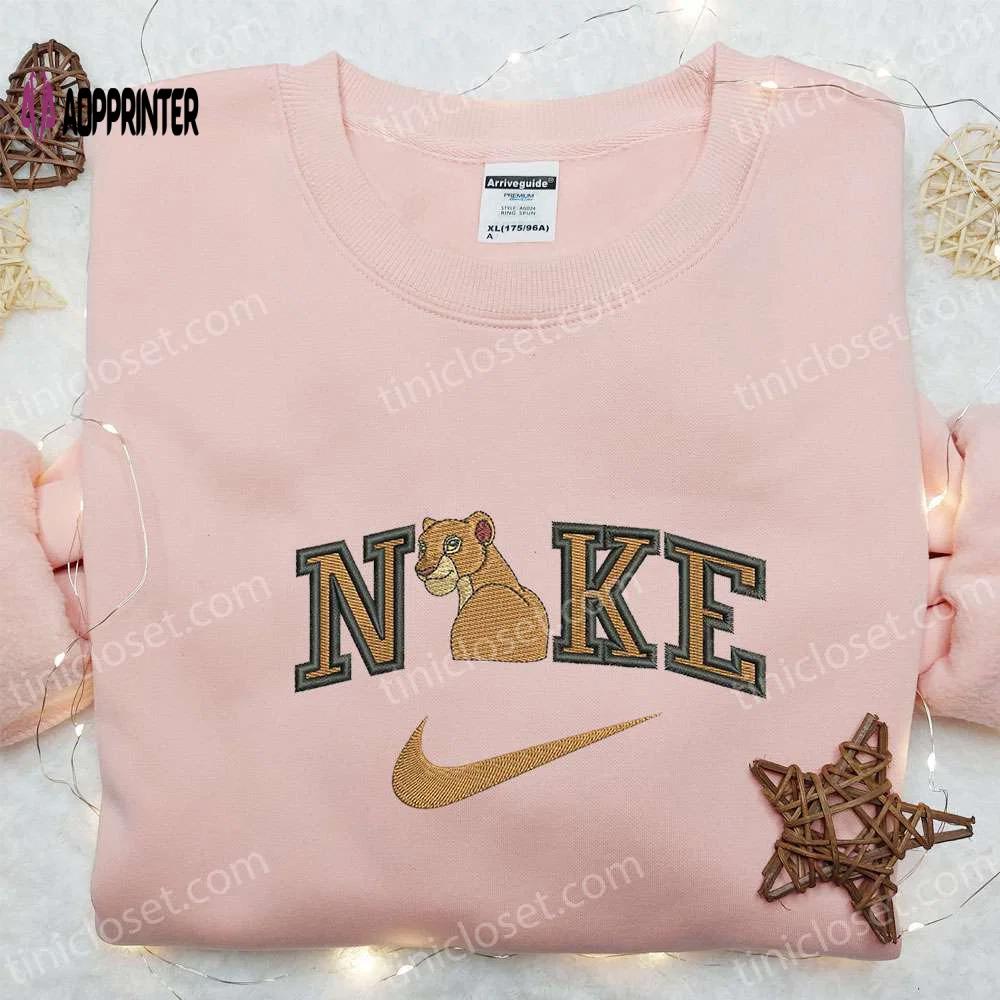 Nala x nike cartoon embroidered shirt: disney characters & nike inspired design Embroidered Shirt