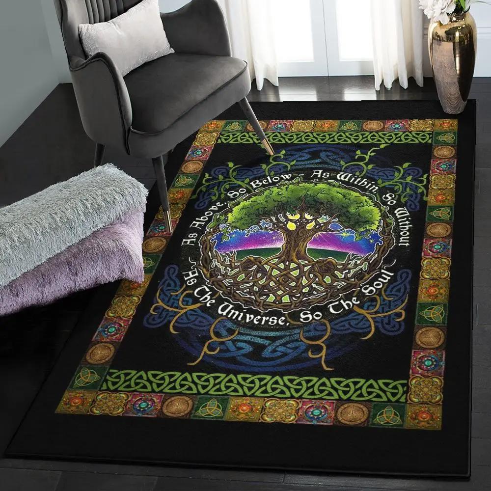 Nature modern area rugs, tree of life celtic rug Rectangle Rug