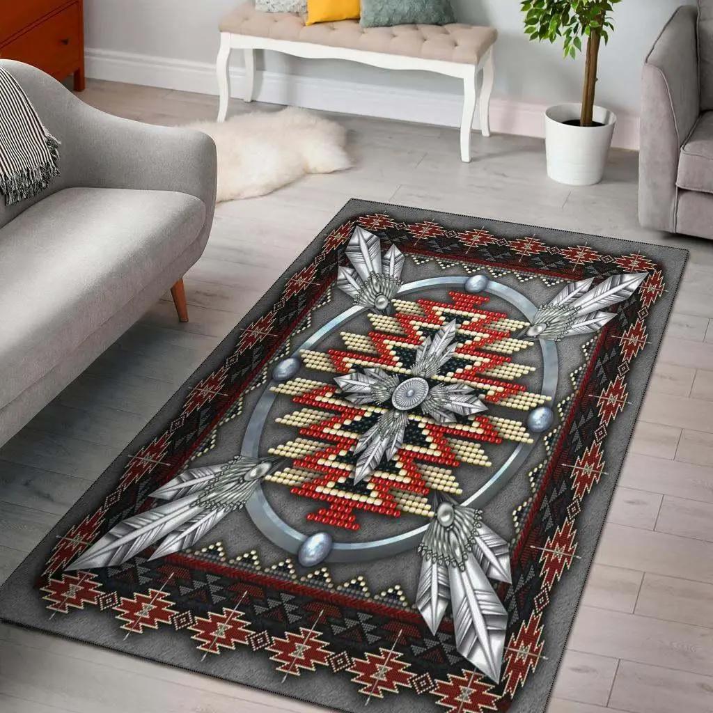 Naumaddic arts native american design area rug living room rug home decor Rectangle Rug