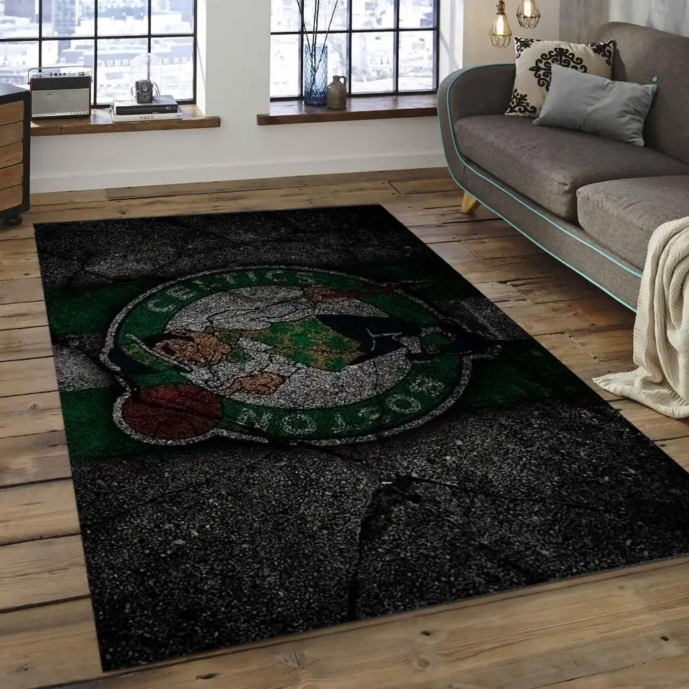 Nba boston celtics basketball legend team logo rectangle area bc20 Rectangle Rug