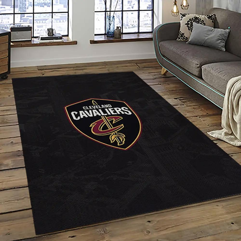 Nba cleveland cavaliers basketball team logo sport carpet rectangle area rug for living room cca34 Rectangle Rug