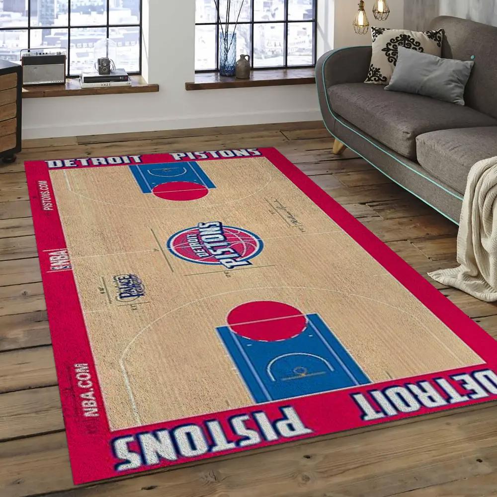 Nba detroit pistons basketball legend team logo rectangle area dp17 Rectangle Rug