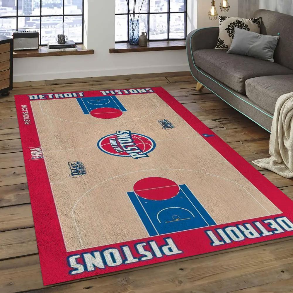 Nba detroit pistons basketball legend team logo rectangle area dp19 Rectangle Rug