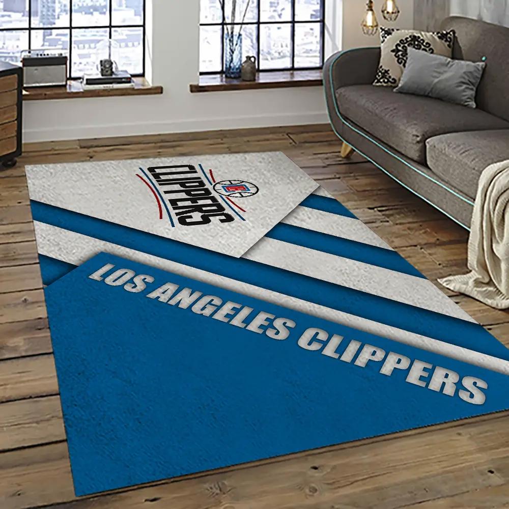 Nba los angeles clippers basketball team logo sport carpet rectangle area rug for living room lac14 Rectangle Rug