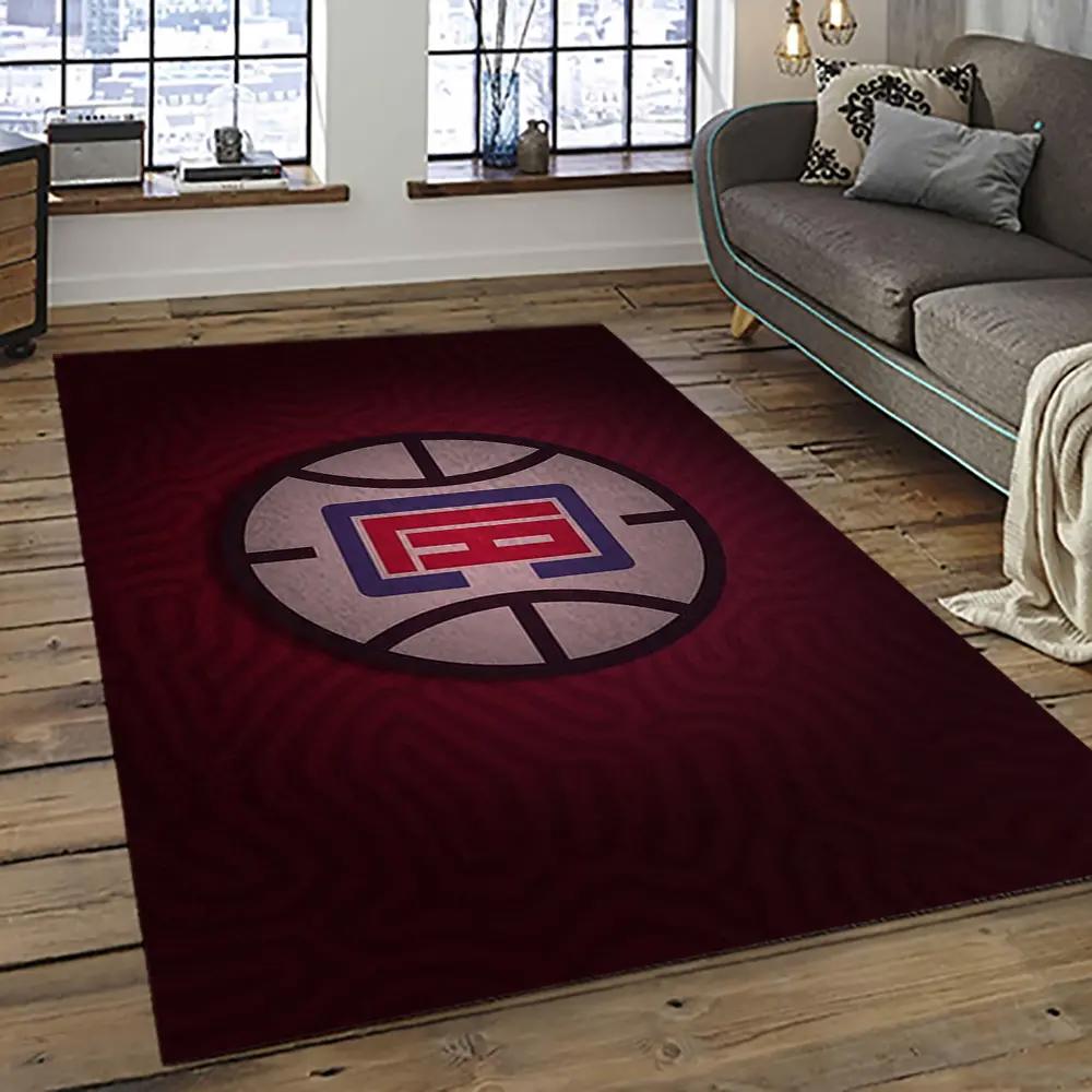 Nba los angeles clippers basketball team logo sport carpet rectangle area rug for living room lac25 Rectangle Rug