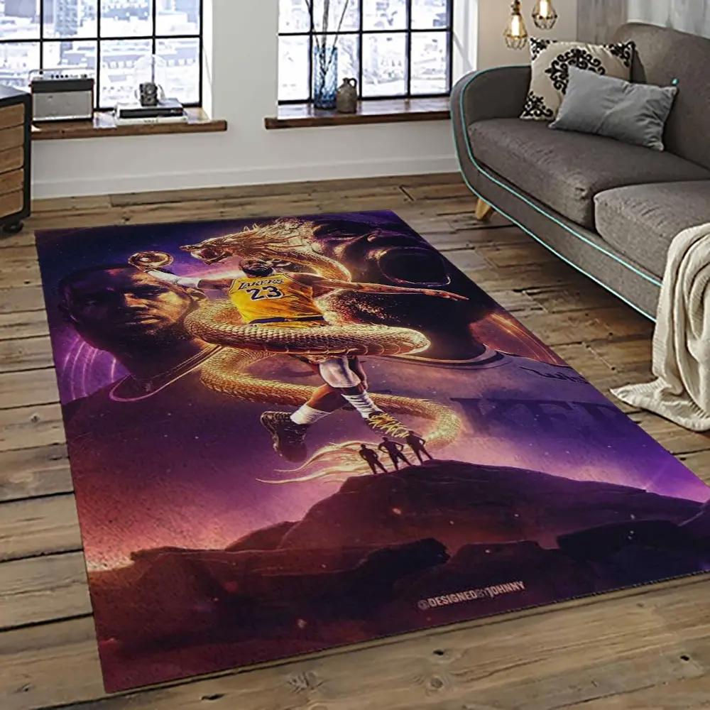 Nba los angeles lakers basketball team logo sport carpet area rug home decor best gift for friends lasl21 Rectangle Rug