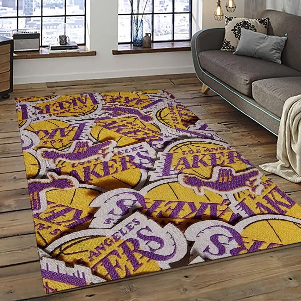 Nba los angeles lakers basketball team logo sport carpet area rug home decor best gift for friends lasl27 Rectangle Rug