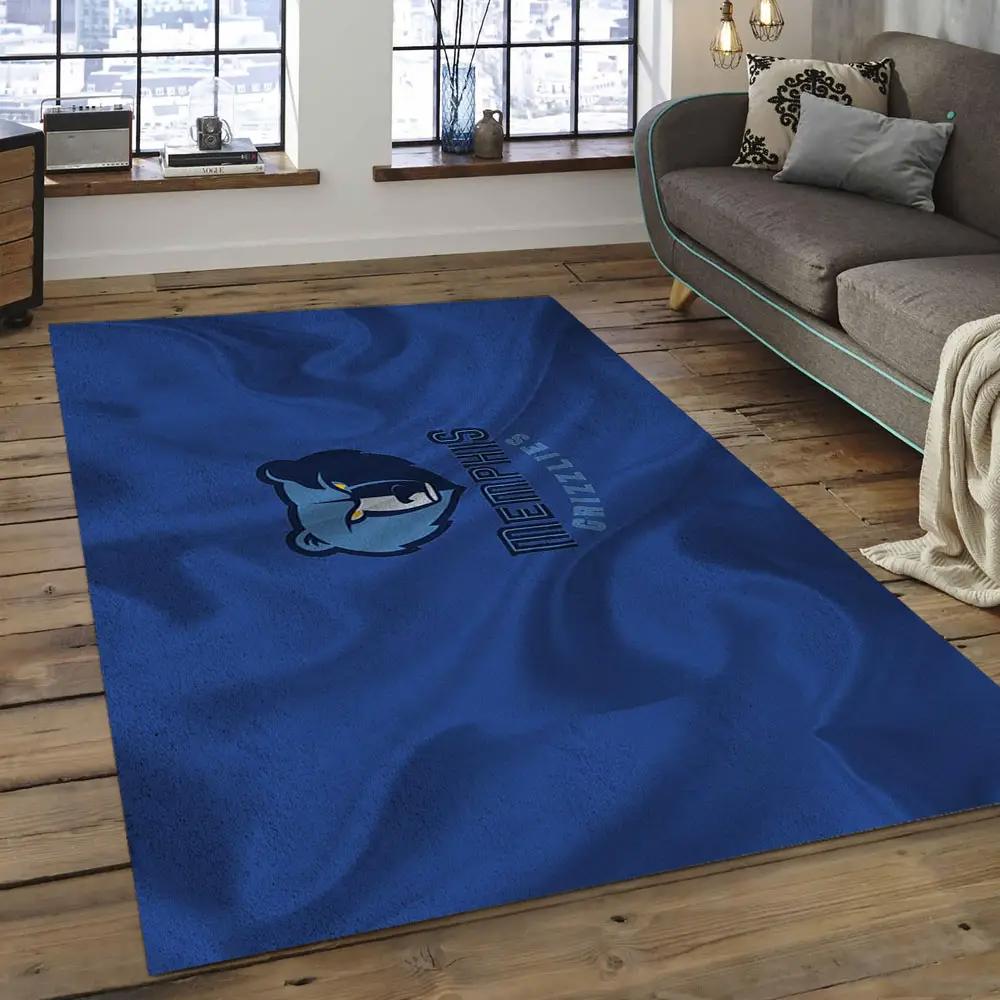 Nba memphis grizzlies basketball legend team logo rectangle area mg03 Rectangle Rug