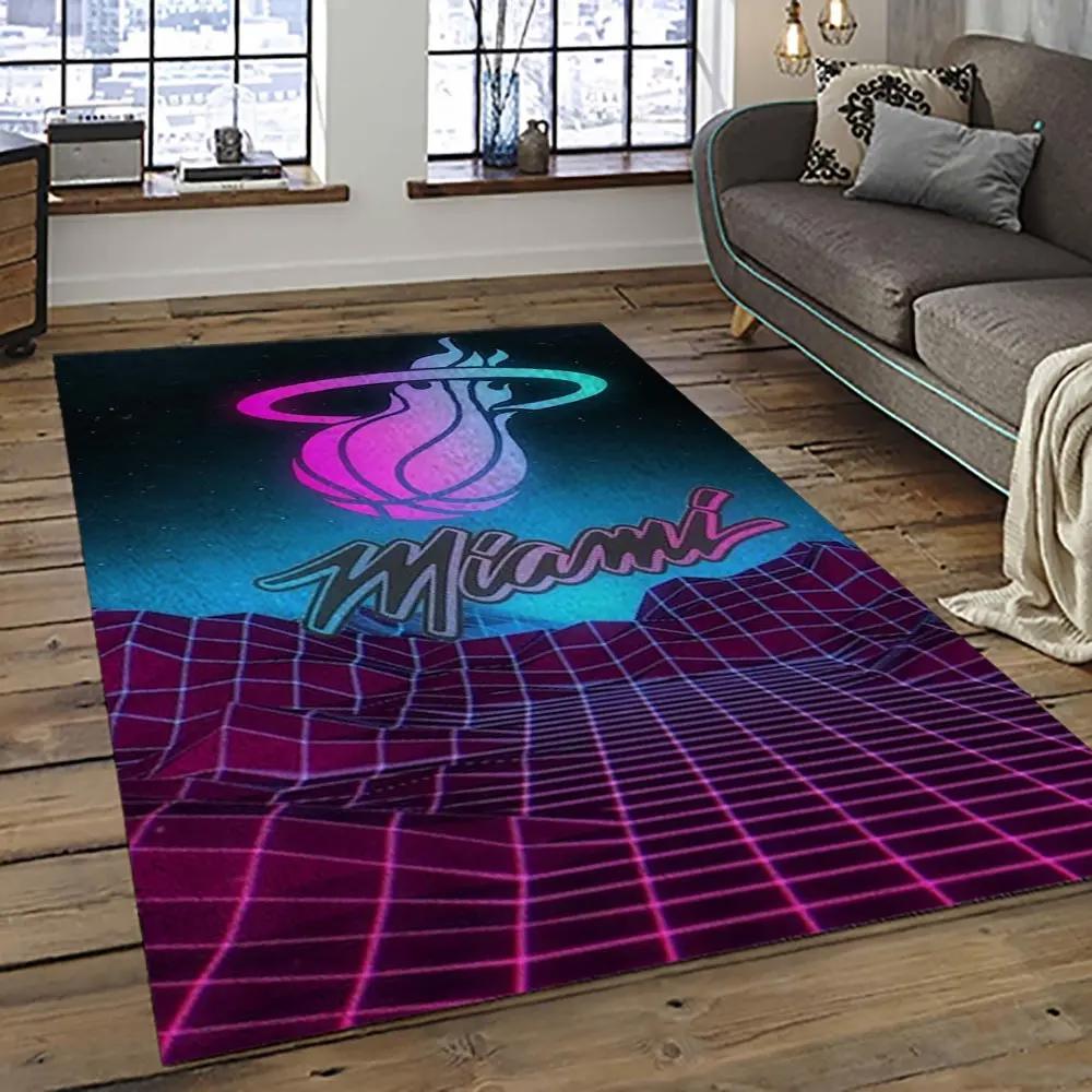 Nba miami heat basketball team logo sport carpet area rug home decor best gift for friends mh63 Rectangle Rug
