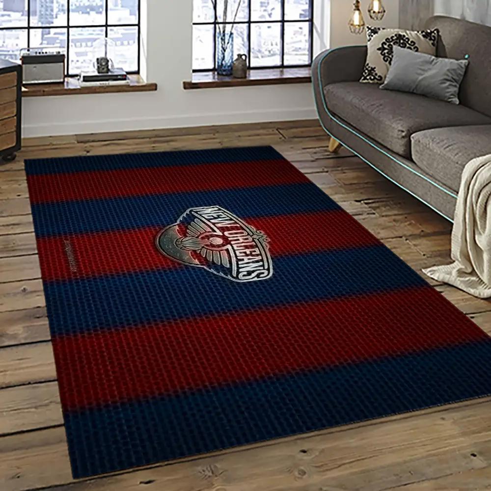 Nba new orleans pelicans basketball team logo sport carpet rectangle area rug for living room nop39 Rectangle Rug