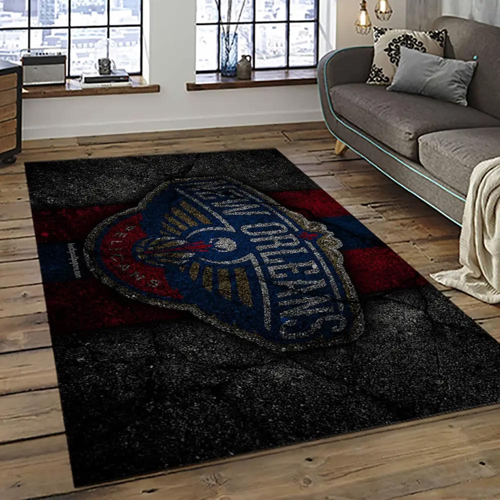 Nba new orleans pelicans basketball team logo sport carpet rectangle area rug for living room nop40 Rectangle Rug