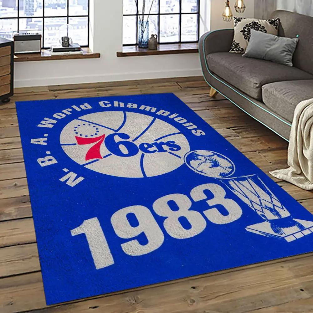 Nba philadelphia 76ers basketball team logo sport carpet area rug home decor best gift for friends p7656 Rectangle Rug