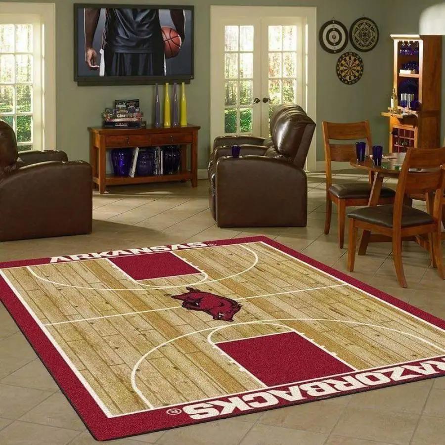 Ncaa arkansas razorbacks living room rug basketball court ofd v11252 1 Rectangle Rug