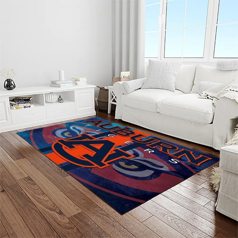Ncaa auburn tigers college sport basketball and foolball team logo rectangle area rug ats53 Rectangle Rug