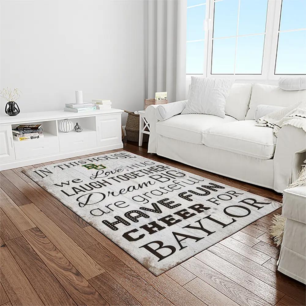 Ncaa baylor bears sport basketball and foolball team logo rectangle area rug bb41 Rectangle Rug