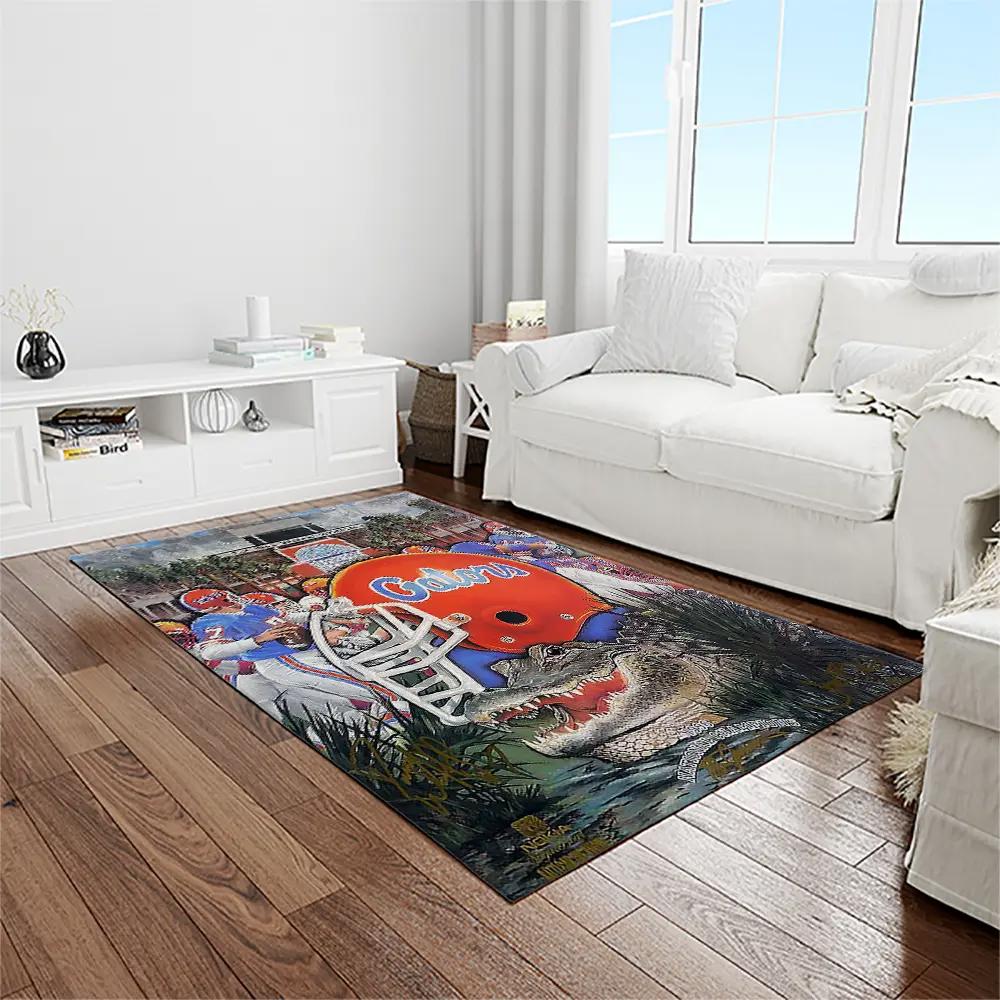 Ncaa florida gators college sport basketball and foolball team logo rectangle area rug fg36 Rectangle Rug