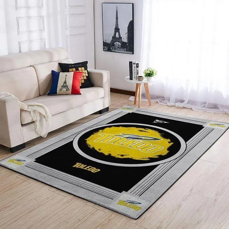 Ncaa football toledo rockets team logo carpet rug living room 20030365 3 Rectangle Rug
