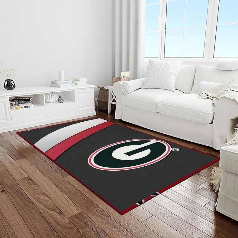 Ncaa georgia bulldogs college sport basketball and foolball team logo rectangle area rug gbs31 Rectangle Rug