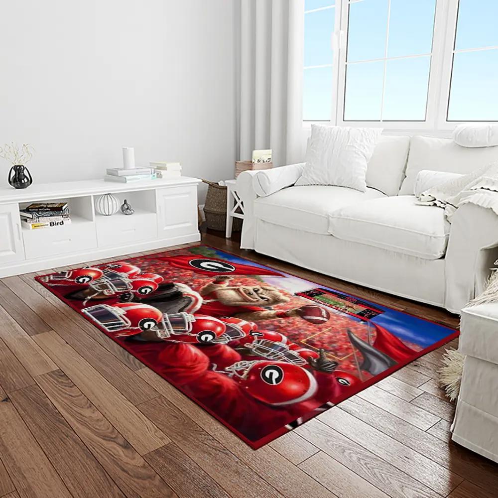 Ncaa georgia bulldogs college sport basketball and foolball team logo rectangle area rug gbs55 Rectangle Rug