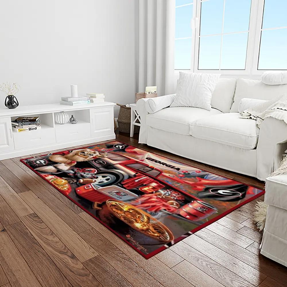 Ncaa georgia bulldogs college sport basketball and foolball team logo rectangle area rug gbs57 Rectangle Rug