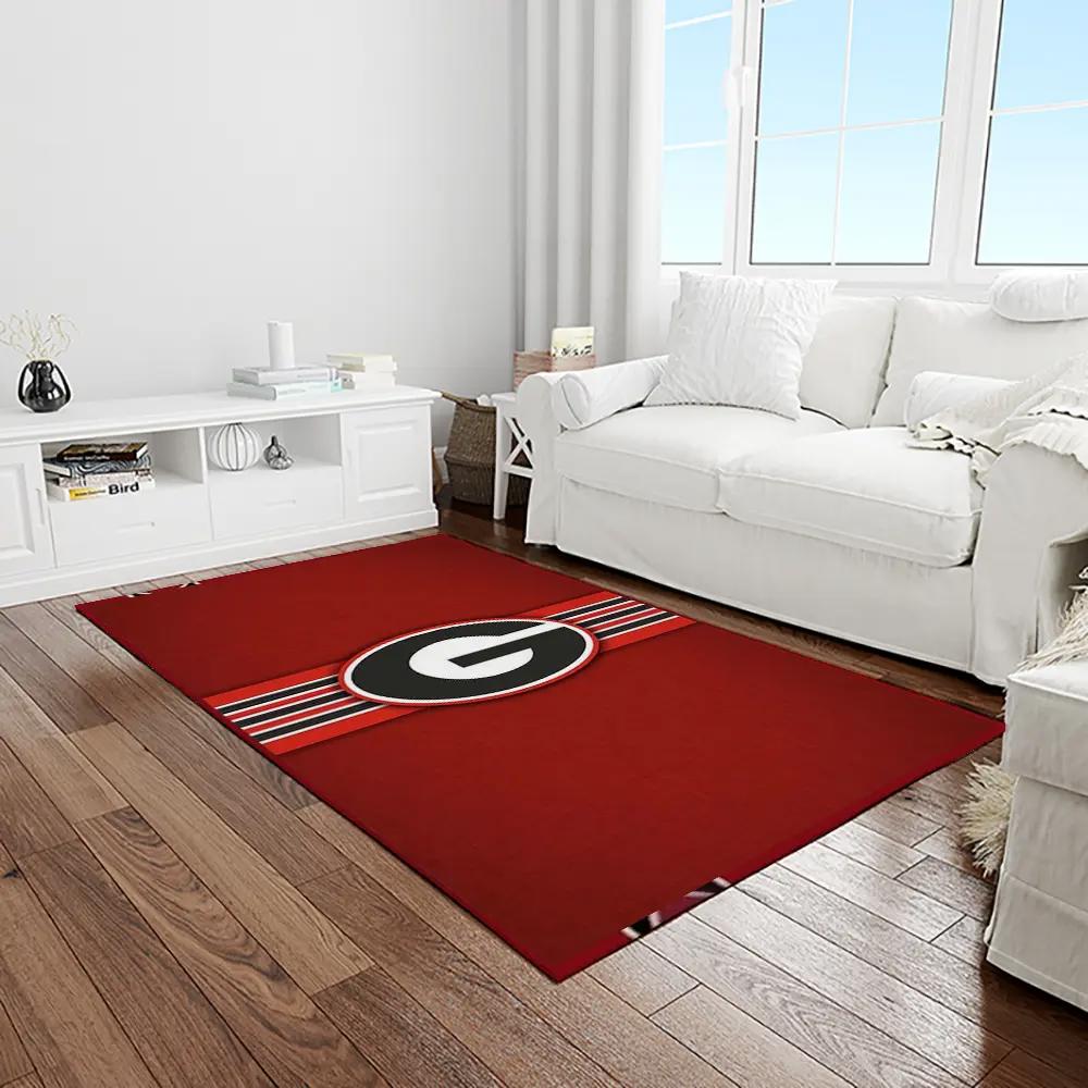 Ncaa georgia bulldogs college sport basketball and foolball team logo rectangle area rug gbs65 Rectangle Rug